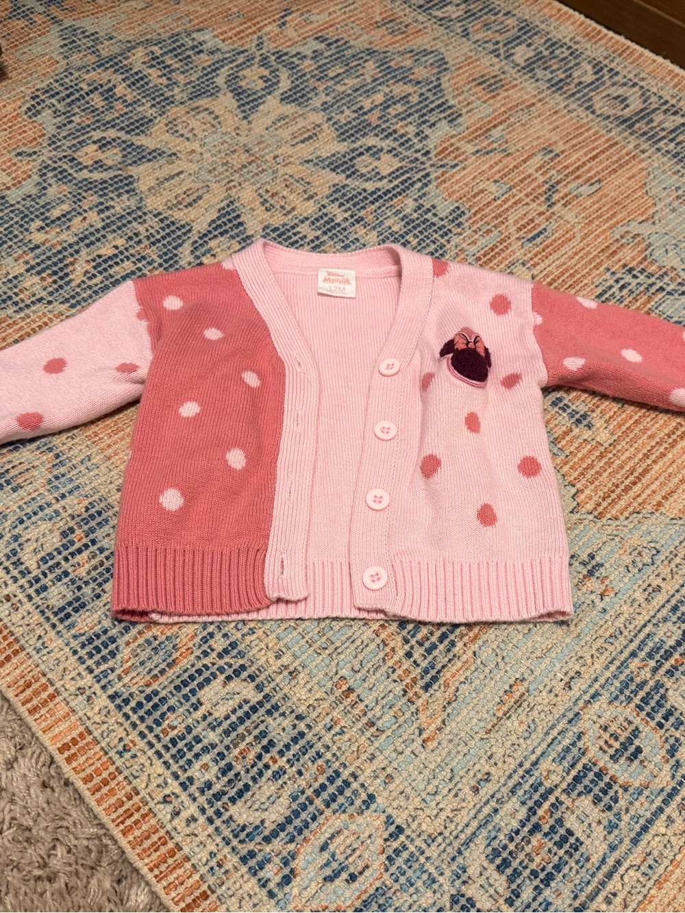 Disney Pink Polka Dot Cardigan Sweater